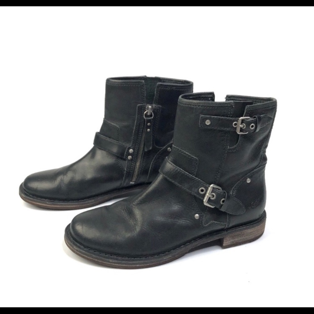 UGG Fabrizia Black Harness Moto Boot